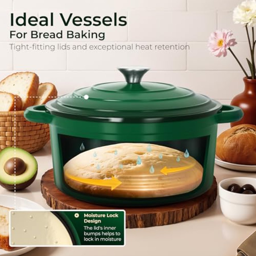 Kitchen Academy 7Pcs Enameled Cast Iron Cookware Sets